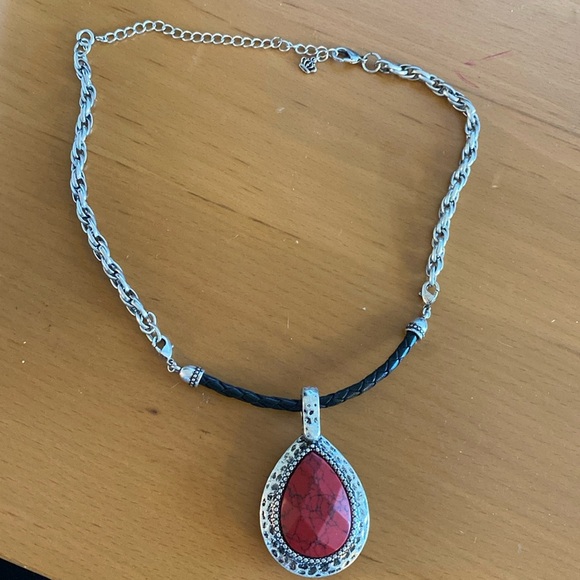 Black, red and brown braided cord interchangeable necklace NIB - Picture 7 of 9